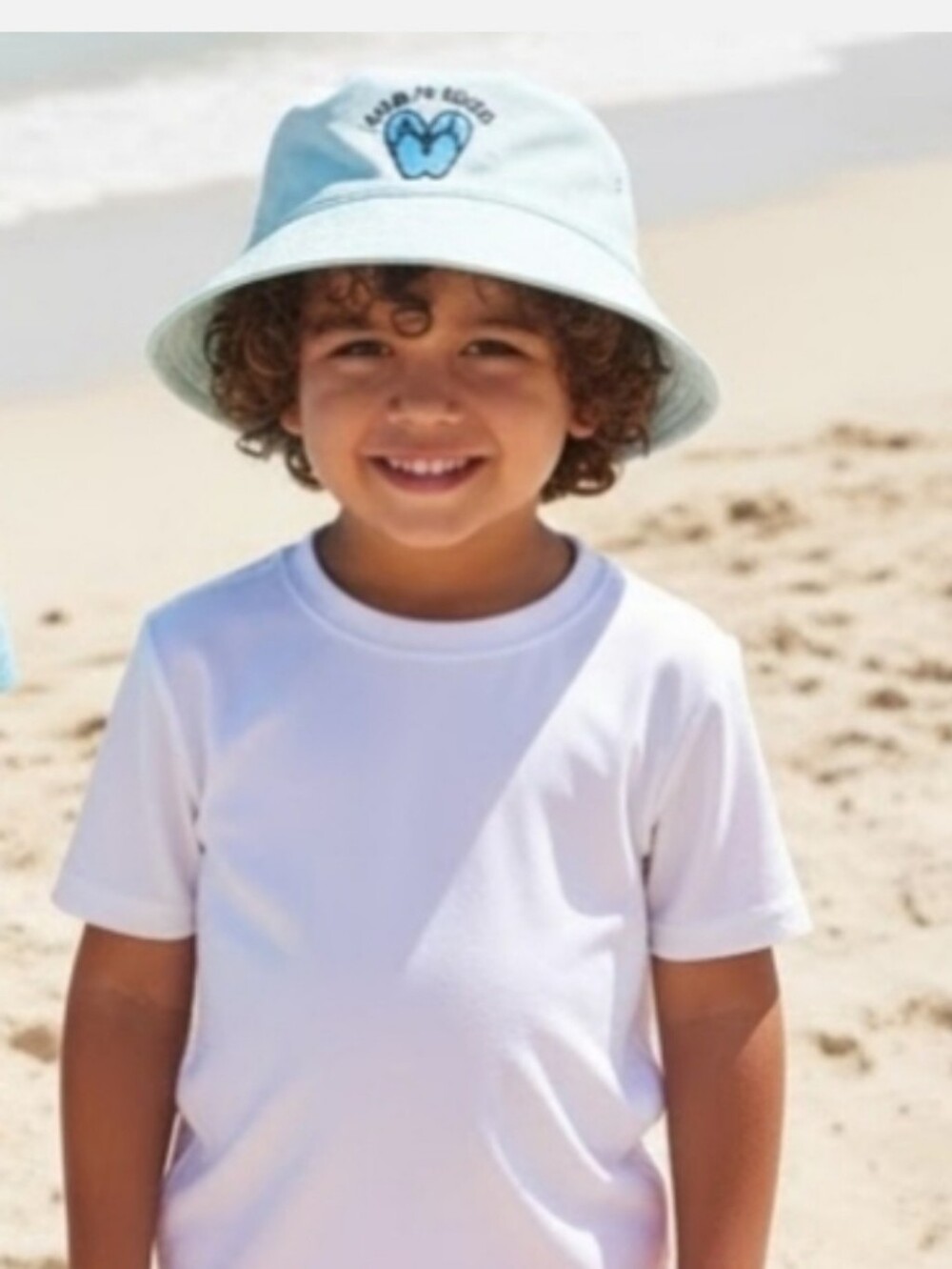 NEW! Life Is Good Light Blue Bucket Hat with Sandals Logo Sz 18-3t NWT